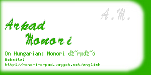 arpad monori business card